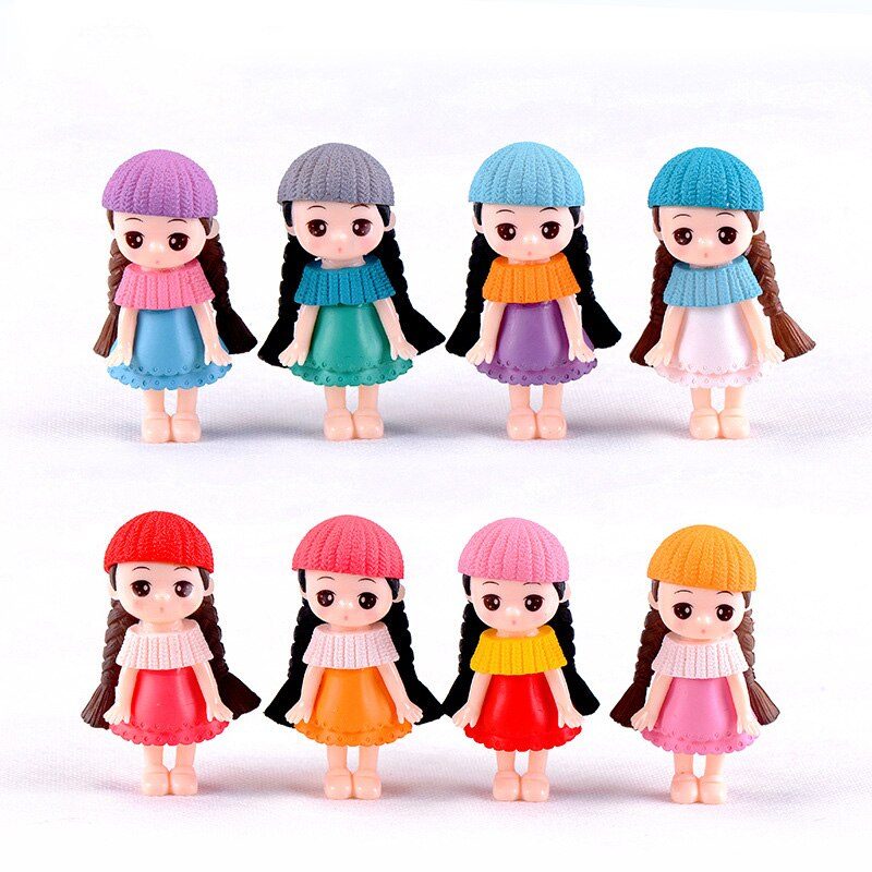 1Pc Long Hair Girls Figures Cartoon Character Miniature Figurinewholesale Price Fairy Garden Supply Anime Garden Cake Decoration Action Model Doll Diy Accessories