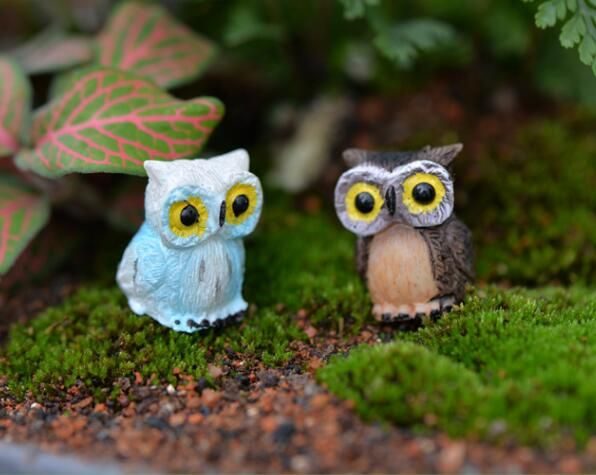 Moss Fairy Garden Micro Landscape Miniature Garden Fairy Garden Decoration Fairy Garden Accessories Cartoon Owls Doll Diyassemble Resin Fairy Garden Ornament Toys