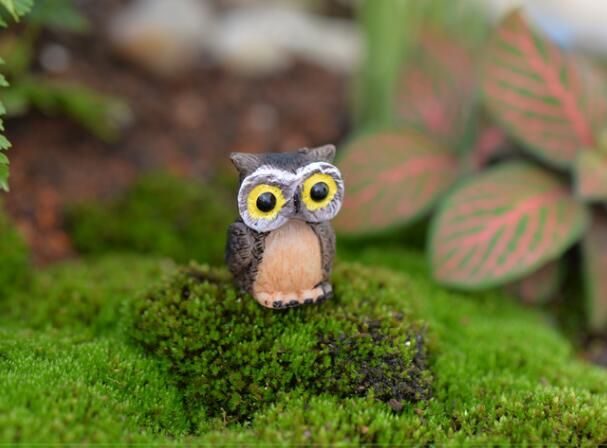Moss Fairy Garden Micro Landscape Miniature Garden Fairy Garden Decoration Fairy Garden Accessories Cartoon Owls Doll Diyassemble Resin Fairy Garden Ornament Toys