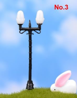 Vintage Streetlight Lamp Retro Mini Street Lamp Miniature Garden Ornament Lighting Figurines Fairy Garden Decoration Resin Craft Light Micro Landscaping Diy Fairy Garden Accessories