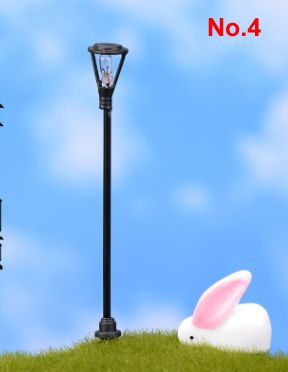 Vintage Streetlight Lamp Retro Mini Street Lamp Miniature Garden Ornament Lighting Figurines Fairy Garden Decoration Resin Craft Light Micro Landscaping Diy Fairy Garden Accessories