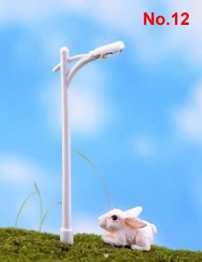 Vintage Streetlight Lamp Retro Mini Street Lamp Miniature Garden Ornament Lighting Figurines Fairy Garden Decoration Resin Craft Light Micro Landscaping Diy Fairy Garden Accessories