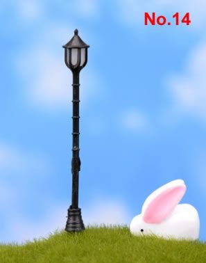 Vintage Streetlight Lamp Retro Mini Street Lamp Miniature Garden Ornament Lighting Figurines Fairy Garden Decoration Resin Craft Light Micro Landscaping Diy Fairy Garden Accessories