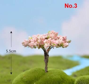 Fairy Garden Plants Artificial Christmas Tree Plastic Flowers Sakura Succulent Plant Ornament Miniature Garden Accessories