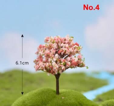 Fairy Garden Plants Artificial Christmas Tree Plastic Flowers Sakura Succulent Plant Ornament Miniature Garden Accessories