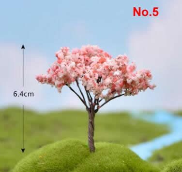 Fairy Garden Plants Artificial Christmas Tree Plastic Flowers Sakura Succulent Plant Ornament Miniature Garden Accessories