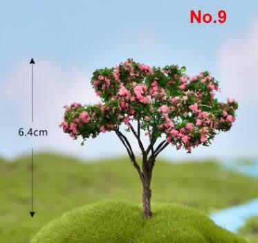 Fairy Garden Plants Artificial Christmas Tree Plastic Flowers Sakura Succulent Plant Ornament Miniature Garden Accessories