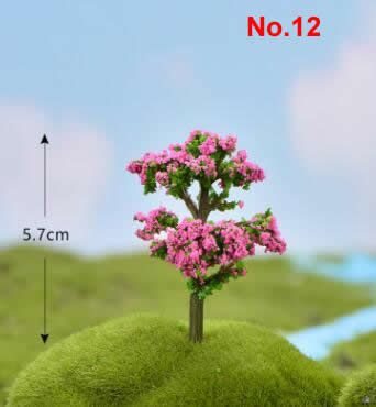 Fairy Garden Plants Artificial Christmas Tree Plastic Flowers Sakura Succulent Plant Ornament Miniature Garden Accessories