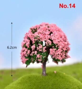 Fairy Garden Plants Artificial Christmas Tree Plastic Flowers Sakura Succulent Plant Ornament Miniature Garden Accessories