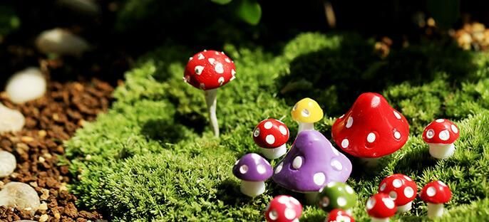Bonsai Mushrooms Terrarium Artificial Plants Figurines Fairy Garden Accessories Miniatures Party Garden Mini Mushroom Garden Ornament Resin Crafts Decorations