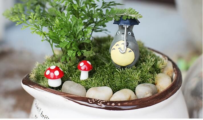 Bonsai Mushrooms Terrarium Artificial Plants Figurines Fairy Garden Accessories Miniatures Party Garden Mini Mushroom Garden Ornament Resin Crafts Decorations