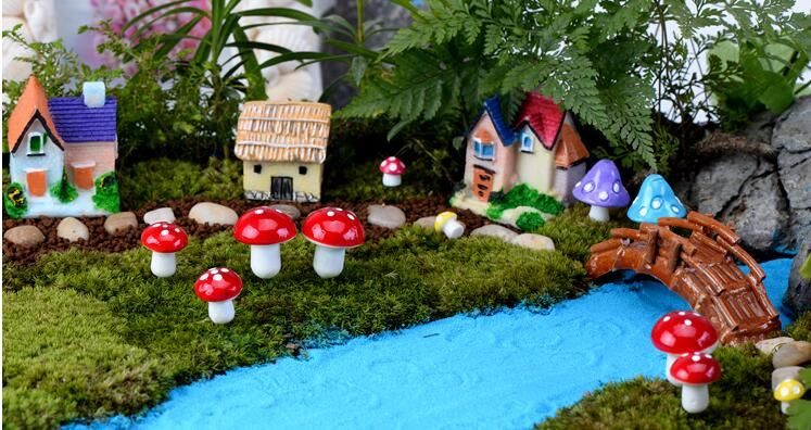 Artificial Plant Ornament Foam Mushroom Fairy Garden Micro Landscape Miniature Garden Pot Bonsai Fairy Garden Decoration Fairy Garden Accessories Multicolour Mushroom - 描述图 1