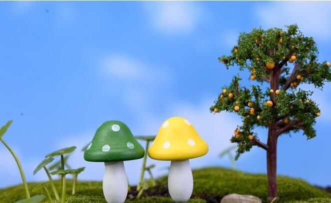 Artificial Plant Ornament Foam Mushroom Fairy Garden Micro Landscape Miniature Garden Pot Bonsai Fairy Garden Decoration Fairy Garden Accessories Multicolour Mushroom