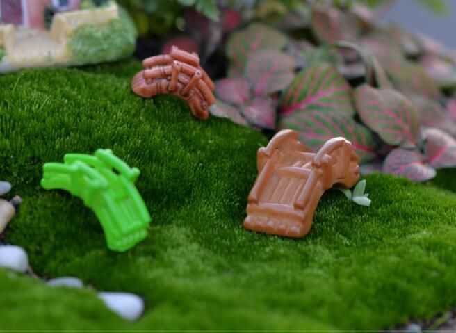 Mini Fairy Garden Bridge Miniature Landscape Terrarium Decor Tool Garden Crafts Pot Bonsai Garden Accessories Aquarium Micro Landscape Model Ornament Bamboo Bridge Plastic Craft