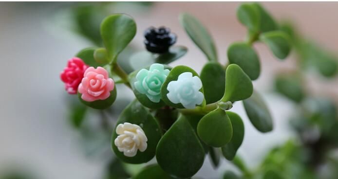 Lovely Mini Fairy Garden Flower Emulational Plant Terrariums Micro Landscape Miniature Garden Rose Resin Craftwork Small Fairy Garden Ornament Fairy Garden Accessories Decorate Pot Bonsai Diy Material