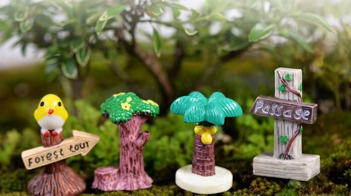 Moss Fairy Garden Micro Landscape Miniature Garden Decorate Fairy Garden Decoration Fairy Garden Accessories Zakkagroceries Emulational Signpost Four Style Stub Signpost
