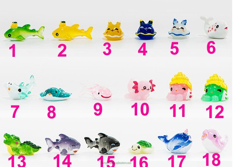 1Pc Sea Animal Shark Crocodile Octopus Fish Resin Figurine Model Garden Sandbox Home Miniature Ornament Decoration Accessory