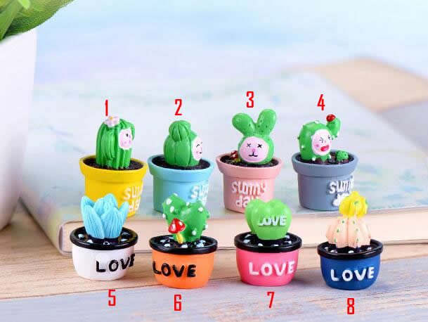 New Crafts Decoration Fairy Garden Flowerpots Cactus Miniature Landscape Stone Resin Crafts Christmas Cb4028/o Wholesale Price Fairy Garden Supply
