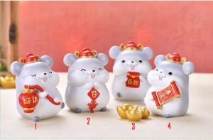2020 New Year Chinese Style Mouse Rat Resin Model Home Office Landscape Decor Wholesale Price Fairy Garden Supply