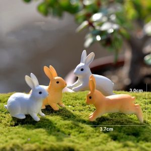 Mini Fairy Garden Animals Cartoon Rabbit Figurine Dolls Pot Bonsai Resin Crafts Accessories Decor Animals Terrariums Fairy Garden Decoration Wholesale Fairy Garden Accessories Supplies Lovely Mini Rabbit Small Kids Toys