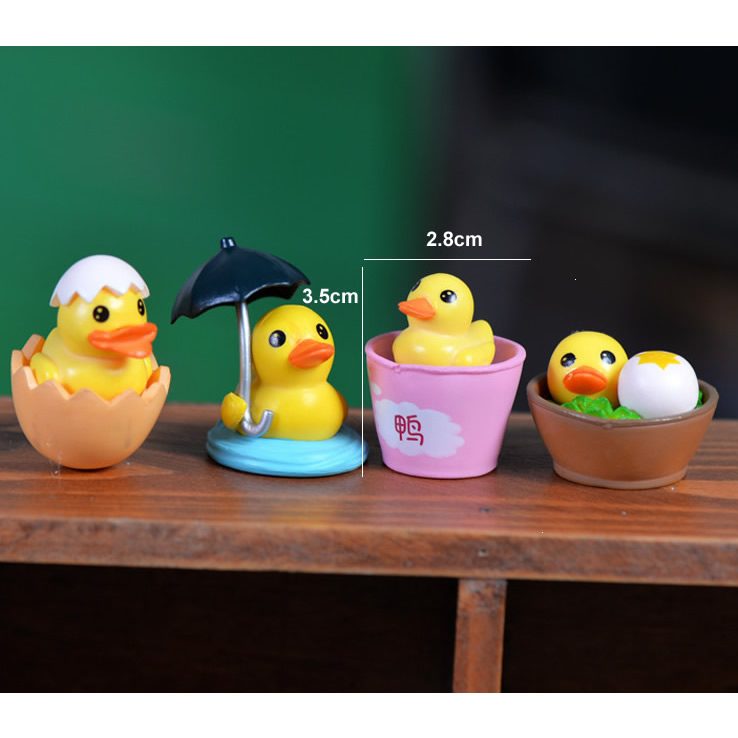 Mini Fairy Garden Animals Pot Bonsai Micro Landscape Miniature Garden Terrariums Fairy Garden Decoration Wholesale Fairy Garden Accessories Supplies Dabble Small Yellow Duck Doll - 描述图 2