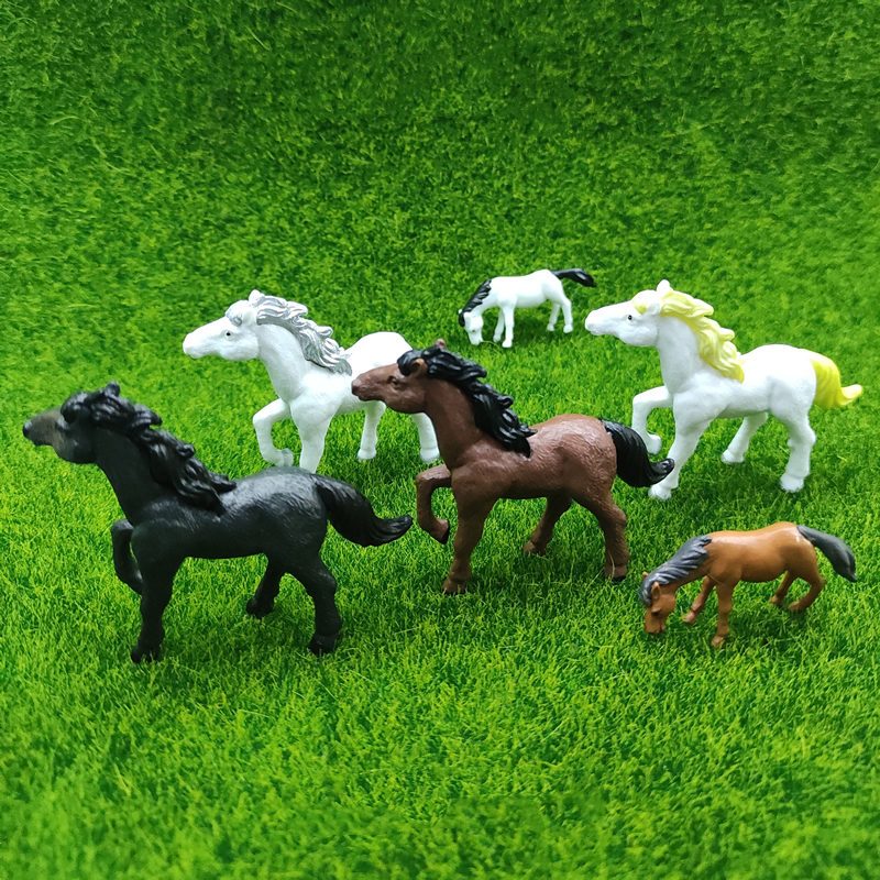 Pvc Horse Model Toys Fairy Garden Decoration Miniture Fairy Garden Accessories Supplies Pot Bonsai Moss Fairy Garden Micro Landscape Miniature Garden Terrariums Fairy Garden Figurine Kits Items Auto Interior Decoration