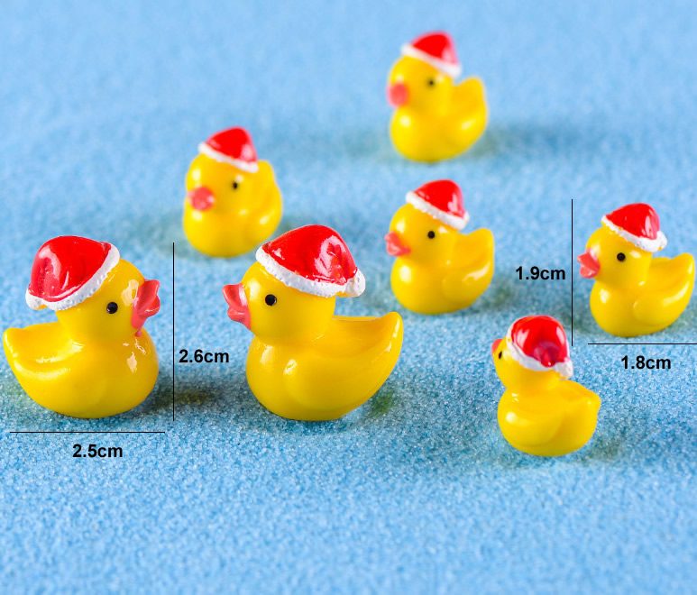 Mini Fairy Garden Animals Cute Resin Duck Model Wholesale Fairy Garden Accessories Supplies Miniture Fairy Garden Ornament Small Artificial Christmas Duck Figurine Kids Gifts Terrarium Fairy Garden Kits Decoration Table Decor - 描述图 1