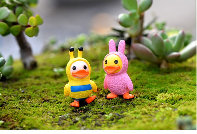 Mini Fairy Garden Animals Pot Bonsai Micro Landscape Miniature Garden Terrariums Fairy Garden Decoration Wholesale Fairy Garden Accessories Supplies Dabble Small Yellow Duck Doll - 描述图 5