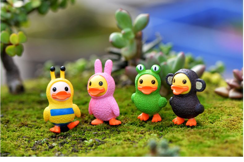 Mini Fairy Garden Animals Pot Bonsai Micro Landscape Miniature Garden Terrariums Fairy Garden Decoration Wholesale Fairy Garden Accessories Supplies Dabble Small Yellow Duck Doll - 描述图 3