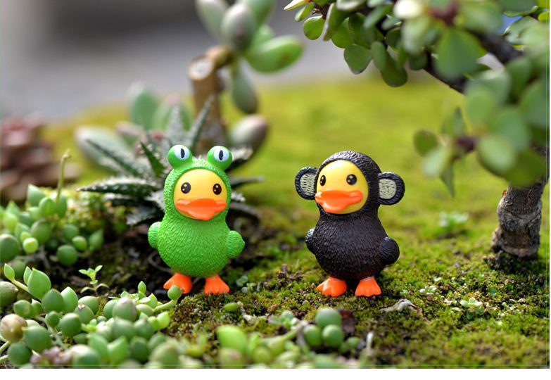 Mini Fairy Garden Animals Pot Bonsai Micro Landscape Miniature Garden Terrariums Fairy Garden Decoration Wholesale Fairy Garden Accessories Supplies Dabble Small Yellow Duck Doll - 描述图 4