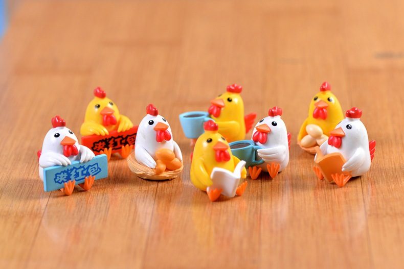 Mini Fairy Garden Animals Resin Cock And Hen Model Wholesale Fairy Garden Accessories Supplies Miniture Fairy Garden Ornament Small Artificial Chicken Rooster Figurine Kids Gifts Terrarium Fairy Garden Kits Decoration Table Decor - 描述图 4