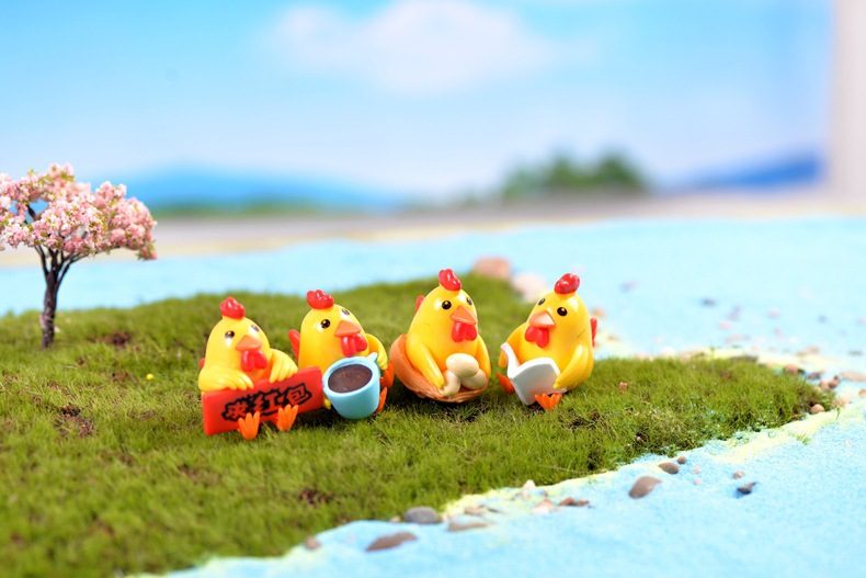 Mini Fairy Garden Animals Resin Cock And Hen Model Wholesale Fairy Garden Accessories Supplies Miniture Fairy Garden Ornament Small Artificial Chicken Rooster Figurine Kids Gifts Terrarium Fairy Garden Kits Decoration Table Decor - 描述图 3