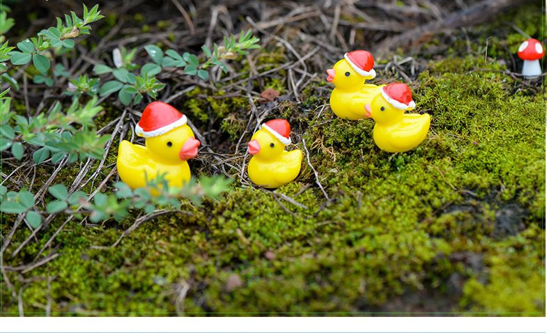 Mini Fairy Garden Animals Cute Resin Duck Model Wholesale Fairy Garden Accessories Supplies Miniture Fairy Garden Ornament Small Artificial Christmas Duck Figurine Kids Gifts Terrarium Fairy Garden Kits Decoration Table Decor - 描述图 4