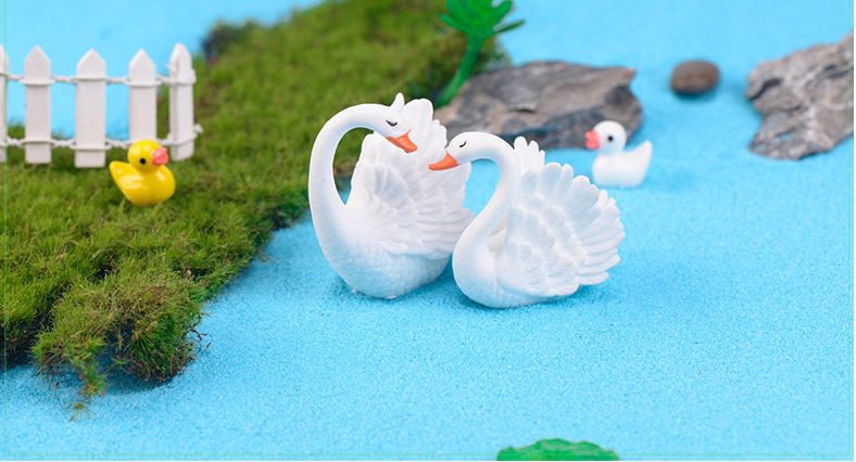 Mini Fairy Garden Animals Cute Resin Swan Model Wholesale Fairy Garden Accessories Supplies Miniture Fairy Garden Ornament Small Artificial Birds Figurine Kids Gifts Terrarium Fairy Garden Kits Decoration Table Decor - 描述图 2