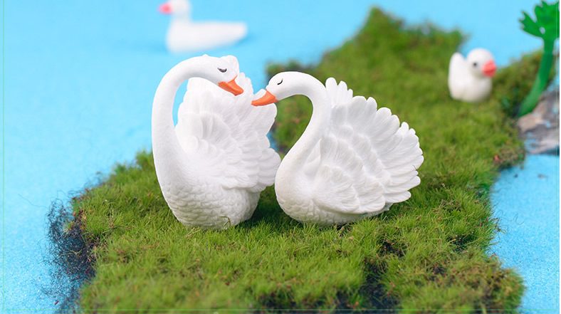 Mini Fairy Garden Animals Cute Resin Swan Model Wholesale Fairy Garden Accessories Supplies Miniture Fairy Garden Ornament Small Artificial Birds Figurine Kids Gifts Terrarium Fairy Garden Kits Decoration Table Decor - 描述图 3