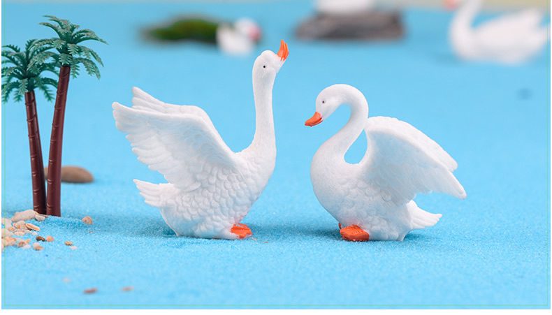 Mini Fairy Garden Animals Cute Resin Swan Model Wholesale Fairy Garden Accessories Supplies Miniture Fairy Garden Ornament Small Artificial Birds Figurine Kids Gifts Terrarium Fairy Garden Kits Decoration Table Decor - 描述图 6