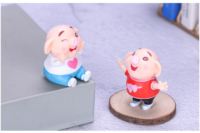 Cute Resin Pig Doll Toys Fairy Garden Decoration Miniture Fairy Garden Accessories Supplies Pot Bonsai Moss Fairy Garden Micro Landscape Miniature Garden Terrariums Fairy Garden Figurine Kits Items Auto Interior Decoration - 描述图 1