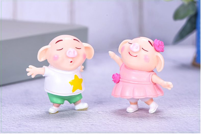 Cute Resin Pig Doll Toys Fairy Garden Decoration Miniture Fairy Garden Accessories Supplies Pot Bonsai Moss Fairy Garden Micro Landscape Miniature Garden Terrariums Fairy Garden Figurine Kits Items Auto Interior Decoration - 描述图 4