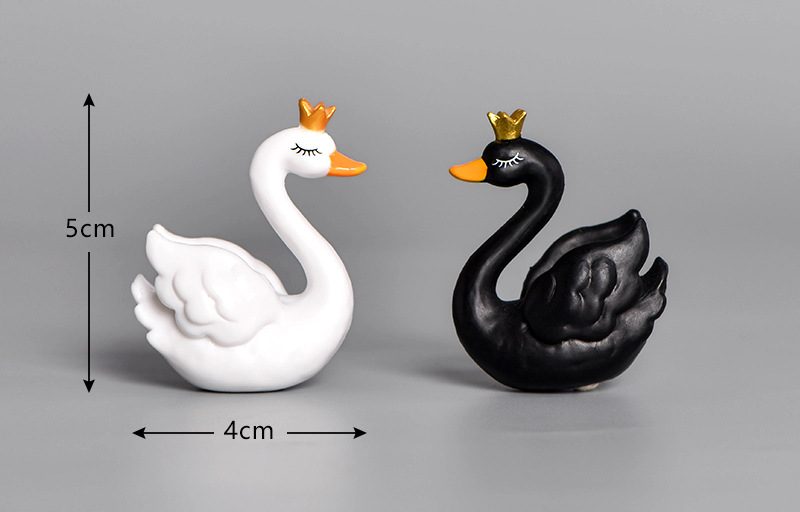 Mini Fairy Garden Animals White And Black Cute Resin Swan Model Wholesale Fairy Garden Accessories Supplies Miniture Fairy Garden Ornament Small Artificial Birds Figurine Kids Gifts Terrarium Fairy Garden Kits Decoration Table Decor - 描述图 2