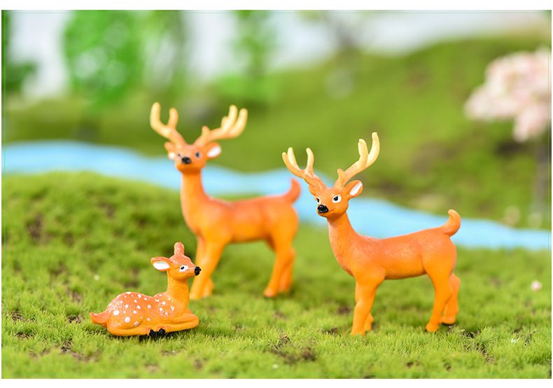 Lovely Pvc Sika Deer Model Kids Toys Miniture Fairy Garden Accessories Supplies Pot Bonsai Animals Micro Landscape Miniature Garden Terrariums Fairy Garden Animals Figurine Kits Items Decoration Table Ornaments - 描述图 2