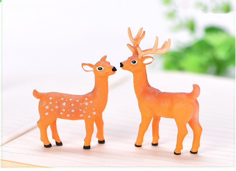 Lovely Pvc Sika Deer Model Kids Toys Miniture Fairy Garden Accessories Supplies Pot Bonsai Animals Micro Landscape Miniature Garden Terrariums Fairy Garden Animals Figurine Kits Items Decoration Table Ornaments - 描述图 3