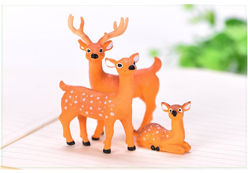 Lovely Pvc Sika Deer Model Kids Toys Miniture Fairy Garden Accessories Supplies Pot Bonsai Animals Micro Landscape Miniature Garden Terrariums Fairy Garden Animals Figurine Kits Items Decoration Table Ornaments - 描述图 4