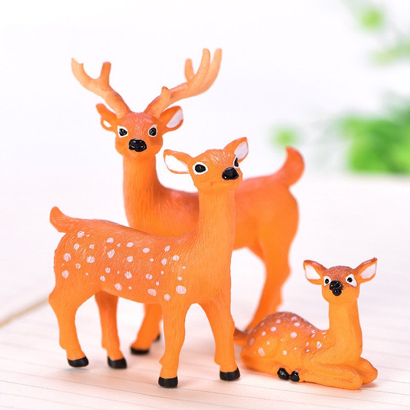 Lovely Pvc Sika Deer Model Kids Toys Miniture Fairy Garden Accessories Supplies Pot Bonsai Animals Micro Landscape Miniature Garden Terrariums Fairy Garden Animals Figurine Kits Items Decoration Table Ornaments - 描述图 5