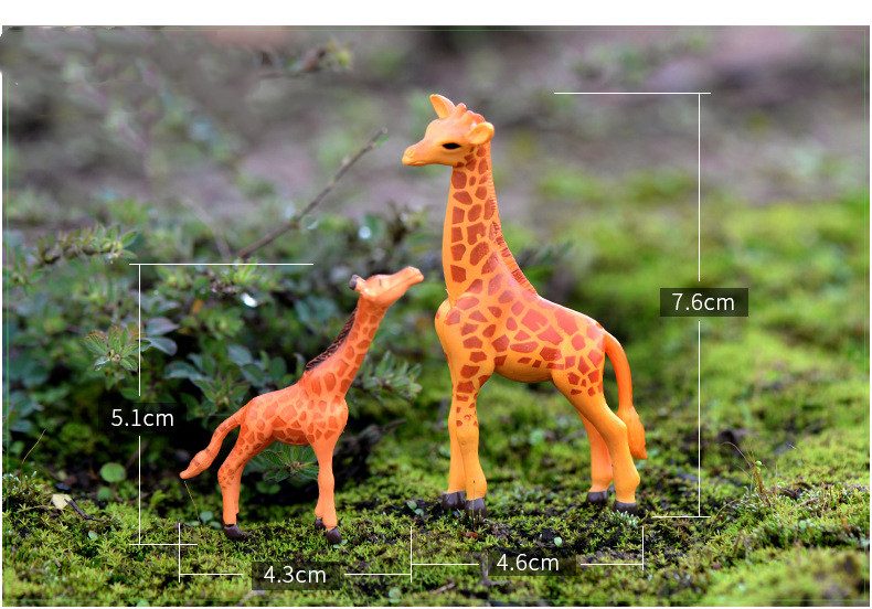 Lovely Pvc Giraffe Model Kids Toys Miniture Fairy Garden Accessories Supplies Pot Bonsai Animals Micro Landscape Miniature Garden Terrariums Fairy Garden Animals Figurine Kits Items Decoration Table Ornaments - 描述图 1