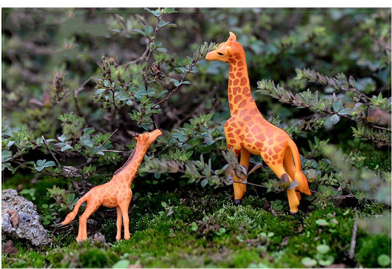 Lovely Pvc Giraffe Model Kids Toys Miniture Fairy Garden Accessories Supplies Pot Bonsai Animals Micro Landscape Miniature Garden Terrariums Fairy Garden Animals Figurine Kits Items Decoration Table Ornaments - 描述图 2
