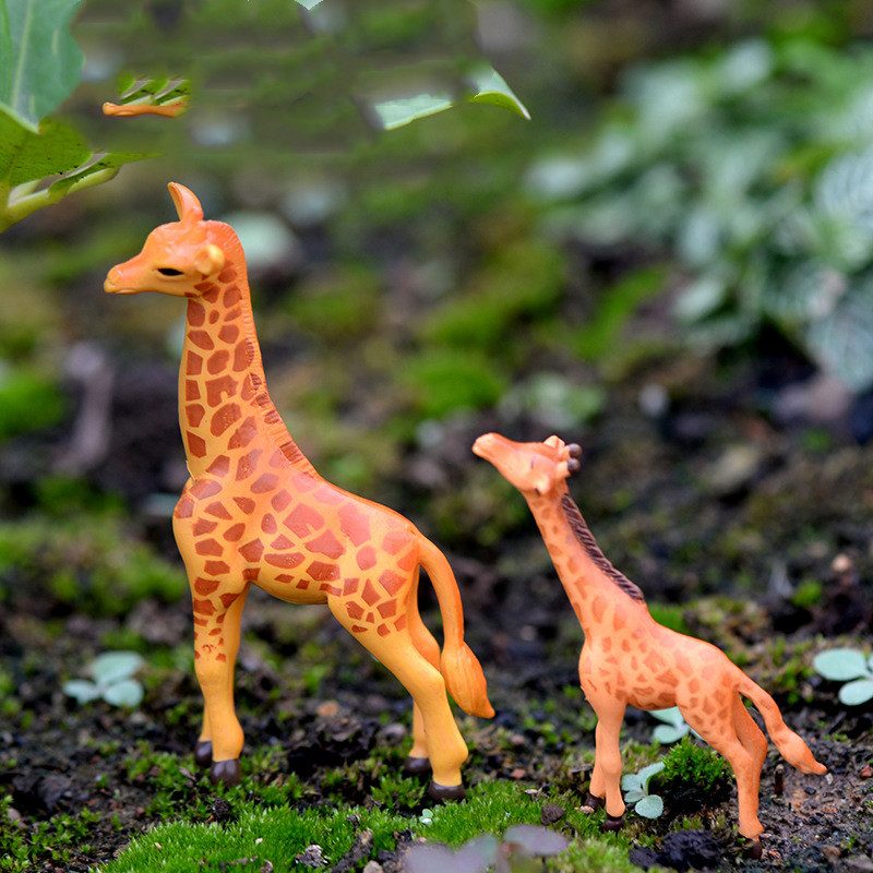 Lovely Pvc Giraffe Model Kids Toys Miniture Fairy Garden Accessories Supplies Pot Bonsai Animals Micro Landscape Miniature Garden Terrariums Fairy Garden Animals Figurine Kits Items Decoration Table Ornaments - 描述图 5