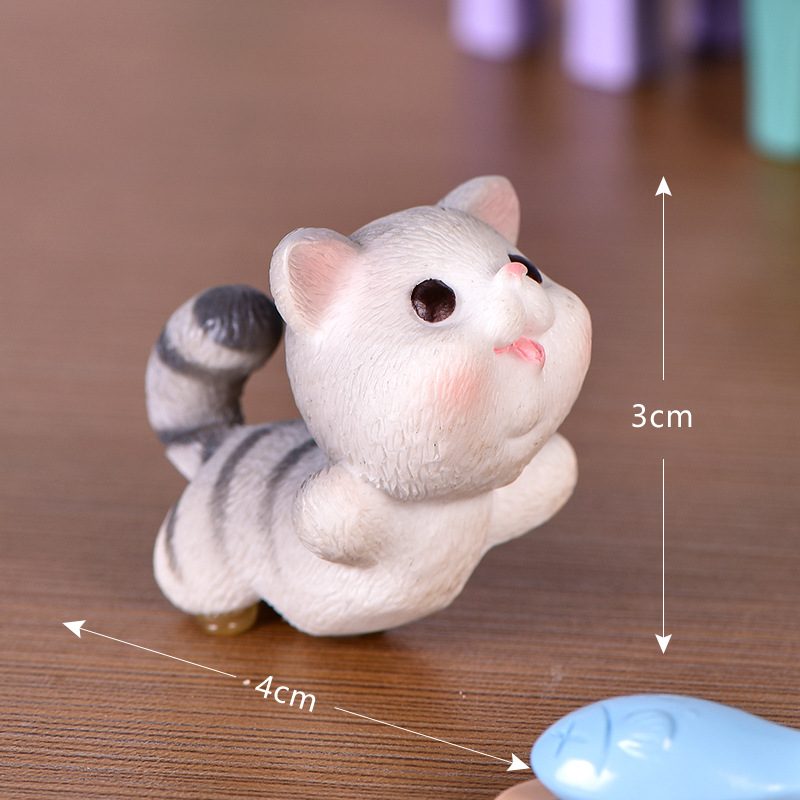 Miniture Fairy Garden Accessories Supplies Lovely Resin Cat Kids Toys Pot Bonsai Animals Micro Landscape Miniature Garden Terrariums Fairy Garden Animals Figurine Kits Items Decoration Table Ornaments - 描述图 3