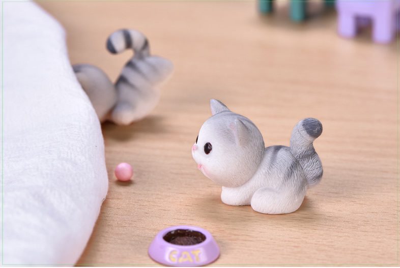 Miniture Fairy Garden Accessories Supplies Lovely Resin Cat Kids Toys Pot Bonsai Animals Micro Landscape Miniature Garden Terrariums Fairy Garden Animals Figurine Kits Items Decoration Table Ornaments - 描述图 7