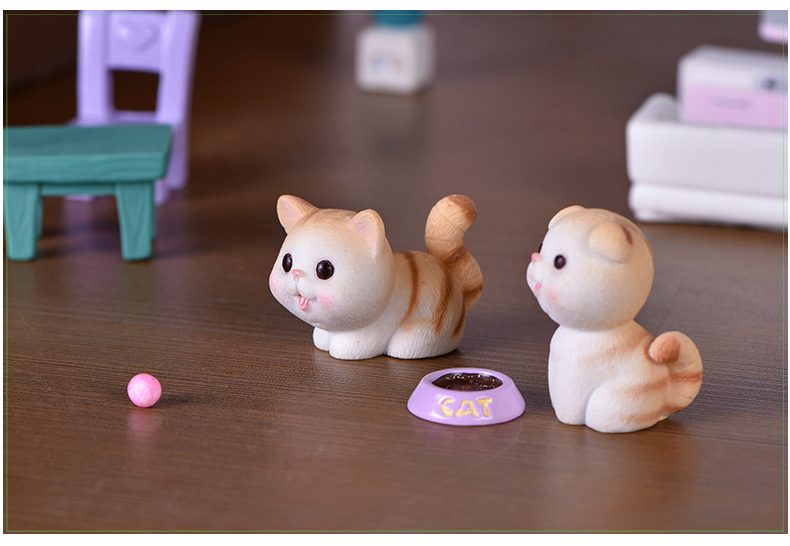 Miniture Fairy Garden Accessories Supplies Lovely Resin Cat Kids Toys Pot Bonsai Animals Micro Landscape Miniature Garden Terrariums Fairy Garden Animals Figurine Kits Items Decoration Table Ornaments - 描述图 8