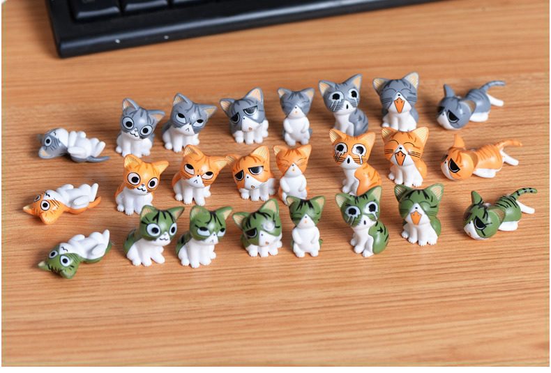 8 Styles Miniture Fairy Garden Accessories Supplies Lovely Resin Cat Kids Toys Pot Bonsai Micro Landscape Miniature Garden Terrariums Fairy Garden Animals Figurine Kits Items Decoration Table Ornaments - 描述图 2
